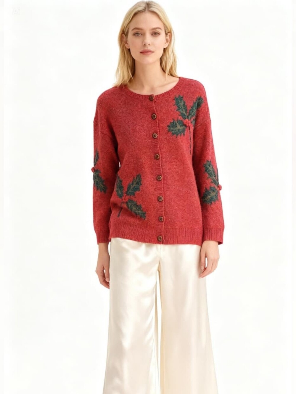 NEW! Coldwater Creek Button-Down Red Christmas Cardigan Size 1X